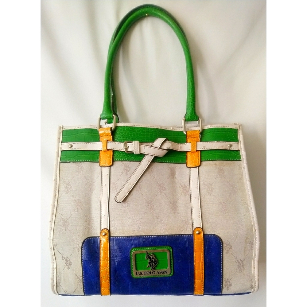 Large Polo color block purse